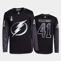 Adidas Tampa Bay Lightning #41 Pierre-Edouard Bellemare Men's 2022 Stanley Cup Final Patch Alternate Authentic NHL Jersey - Black