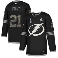 Adidas Tampa Bay Lightning #21 Brayden Point Black 2022 Stanley Cup Final Patch Authentic Classic Stitched NHL Jersey