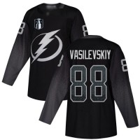 Adidas Tampa Bay Lightning #88 Andrei Vasilevskiy Black 2022 Stanley Cup Final Patch Alternate Authentic Stitched NHL Jersey