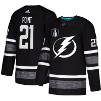 Adidas Tampa Bay Lightning #21 Brayden Point Black Authentic 2022 Stanley Cup Final Patch All-Star Stitched NHL Jersey