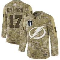 Adidas Tampa Bay Lightning #17 Alex Killorn Camo 2022 Stanley Cup Final Patch Authentic Stitched NHL Jersey