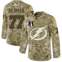 Adidas Tampa Bay Lightning #77 Victor Hedman Camo 2022 Stanley Cup Final Patch Authentic Stitched NHL Jersey