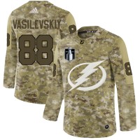 Adidas Tampa Bay Lightning #88 Andrei Vasilevskiy Camo 2022 Stanley Cup Final Patch Authentic Stitched NHL Jersey