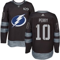 Adidas Tampa Bay Lightning #10 Corey Perry Black 1917-2017 100th Anniversary Stitched NHL Jersey