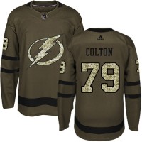 Adidas Tampa Bay Lightning #79 Ross Colton Green Salute to Service Stitched NHL Jersey