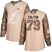 Adidas Tampa Bay Lightning #79 Ross Colton Camo Authentic 2017 Veterans Day Stitched NHL Jersey