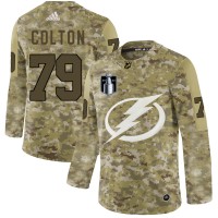 Adidas Tampa Bay Lightning #79 Ross Colton Camo 2022 Stanley Cup Final Patch Authentic Stitched NHL Jersey