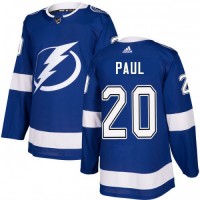 Adidas Tampa Bay Lightning #20 Nicholas Paul Blue Home Authentic Stitched NHL Jersey