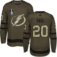 Adidas Tampa Bay Lightning #20 Nicholas Paul Green 2022 Stanley Cup Final Patch Salute to Service Stitched NHL Jersey