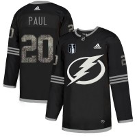 Adidas Tampa Bay Lightning #20 Nicholas Paul Black 2022 Stanley Cup Final Patch Authentic Classic Stitched NHL Jersey