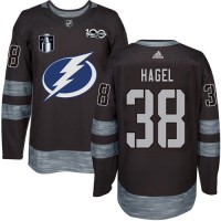 Adidas Tampa Bay Lightning #38 Brandon Hagel Black 2022 Stanley Cup Final Patch 100th Anniversary Stitched NHL Jersey
