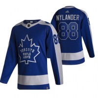 Toronto Toronto Maple Leafs #88 William Nylander Blue Men's Adidas 2020-21 Reverse Retro Alternate NHL Jersey