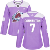 Adidas Colorado Avalanche #7 Kevin Connauton Purple Authentic Fights Cancer Women's Stitched NHL Jersey