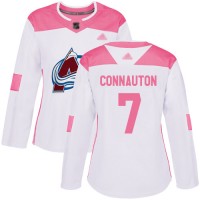 Adidas Colorado Avalanche #7 Kevin Connauton White/Pink Authentic Fashion Women's Stitched NHL Jersey