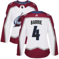 Adidas Colorado Avalanche #4 Tyson Barrie White Road Authentic Women's Stitched NHL Jersey