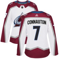 Adidas Colorado Avalanche #7 Kevin Connauton White Road Authentic Women's Stitched NHL Jersey