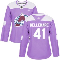 Adidas Colorado Avalanche #41 Pierre-Edouard Bellemare Purple Authentic Fights Cancer Women's Stitched NHL Jersey