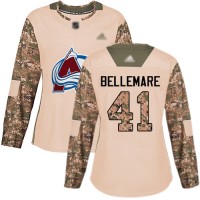 Adidas Colorado Avalanche #41 Pierre-Edouard Bellemare Camo Authentic 2017 Veterans Day Women's Stitched NHL Jersey