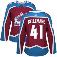 Adidas Colorado Avalanche #41 Pierre-Edouard Bellemare Burgundy Home Authentic Women's Stitched NHL Jersey