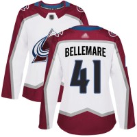 Adidas Colorado Avalanche #41 Pierre-Edouard Bellemare White Road Authentic Women's Stitched NHL Jersey