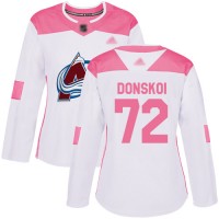 Adidas Colorado Avalanche #72 Joonas Donskoi White/Pink Authentic Fashion Women's Stitched NHL Jersey