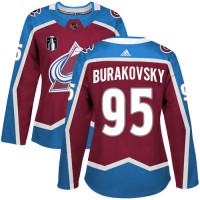 Adidas Colorado Avalanche #95 Andre Burakovsky Burgundy Women's 2022 Stanley Cup Final Patch Home Authentic Stitched NHL Jersey