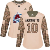 Adidas Colorado Avalanche #10 Sven Andrighetto Camo Authentic 2017 Veterans Day Women's Stitched NHL Jersey