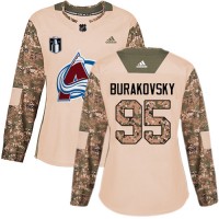 Adidas Colorado Avalanche #95 Andre Burakovsky Camo Authentic Women's 2022 Stanley Cup Final Patch Veterans Day Stitched NHL Jersey