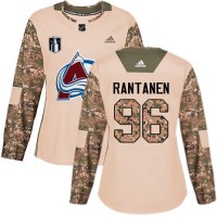 Adidas Colorado Avalanche #96 Mikko Rantanen Camo Authentic Women's 2022 Stanley Cup Final Patch Veterans Day Stitched NHL Jersey