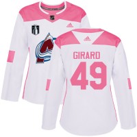 Adidas Colorado Avalanche #49 Samuel Girard Burgundy White/Pink Authentic Fashion Women's Stitched NHL Jersey
