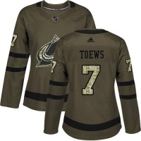 Adidas Colorado Avalanche #7 Devon Toews Green Women's Salute to Service Stitched NHL Jersey