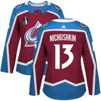 Adidas Colorado Avalanche #13 Valeri Nichushkin Burgundy Women's 2022 Stanley Cup Final Patch Home Authentic Stitched NHL Jersey