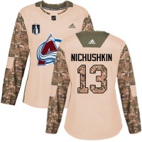 Adidas Colorado Avalanche #13 Valeri Nichushkin Camo Women's 2022 Stanley Cup Final Patch Authentic Veterans Day Stitched NHL Jersey