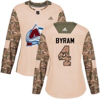 Adidas Colorado Avalanche #4 Bowen Byram Camo Women's Authentic 2017 Veterans Day Stitched NHL Jersey
