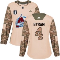 Adidas Colorado Avalanche #4 Bowen Byram Camo Women's 2022 Stanley Cup Final Patch Authentic Veterans Day Stitched NHL Jersey