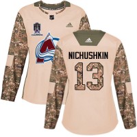 Adidas Colorado Avalanche #13 Valeri Nichushkin Camo Authentic Women's 2022 Stanley Cup Champions Veterans Day Stitched NHL Jersey