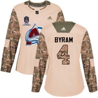 Adidas Colorado Avalanche #4 Bowen Byram Camo Authentic Women's 2022 Stanley Cup Champions Veterans Day Stitched NHL Jersey