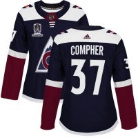 Adidas Colorado Avalanche #37 J.T. Compher Navy Women's 2022 Stanley Cup Champions Alternate Authentic Stitched NHL Jersey