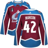 Adidas Colorado Avalanche #42 Josh Manson Burgundy Women's 2022 Stanley Cup Final Patch Home Authentic Stitched NHL Jersey