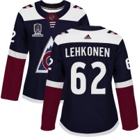 Adidas Colorado Avalanche #62 Artturi Lehkonen Navy Women's 2022 Stanley Cup Champions Alternate Authentic Stitched NHL Jersey