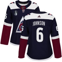 Adidas Colorado Avalanche #6 Erik Johnson Navy Women's 2022 Stanley Cup Final Patch Alternate Authentic Stitched NHL Jersey