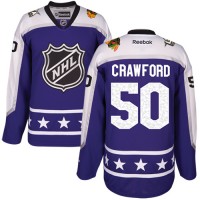 Chicago Blackhawks #50 Corey Crawford Purple 2017 All-Star Central Division Women's Stitched NHL Jersey