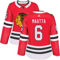 Adidas Chicago Blackhawks #6 Olli Maatta Red Home Authentic Women's Stitched NHL Jersey