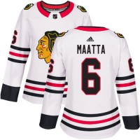 Adidas Chicago Blackhawks #6 Olli Maatta White Road Authentic Women's Stitched NHL Jersey