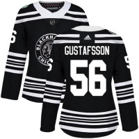 Adidas Chicago Blackhawks #56 Erik Gustafsson Black Authentic 2019 Winter Classic Women's Stitched NHL Jersey