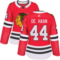 Adidas Chicago Blackhawks #44 Calvin De Haan Red Home Authentic Women's Stitched NHL Jersey