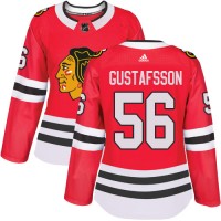 Adidas Chicago Blackhawks #56 Erik Gustafsson Red Home Authentic Women's Stitched NHL Jersey