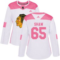 Adidas Chicago Blackhawks #65 Andrew Shaw White/Pink Authentic Fashion Women's Stitched NHL Jersey