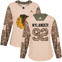 Adidas Chicago Blackhawks #92 Alexander Nylander Camo Authentic 2017 Veterans Day Women's Stitched NHL Jersey