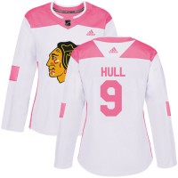 Adidas Chicago Blackhawks #9 Bobby Hull White/Pink Authentic Fashion Women's Stitched NHL Jersey